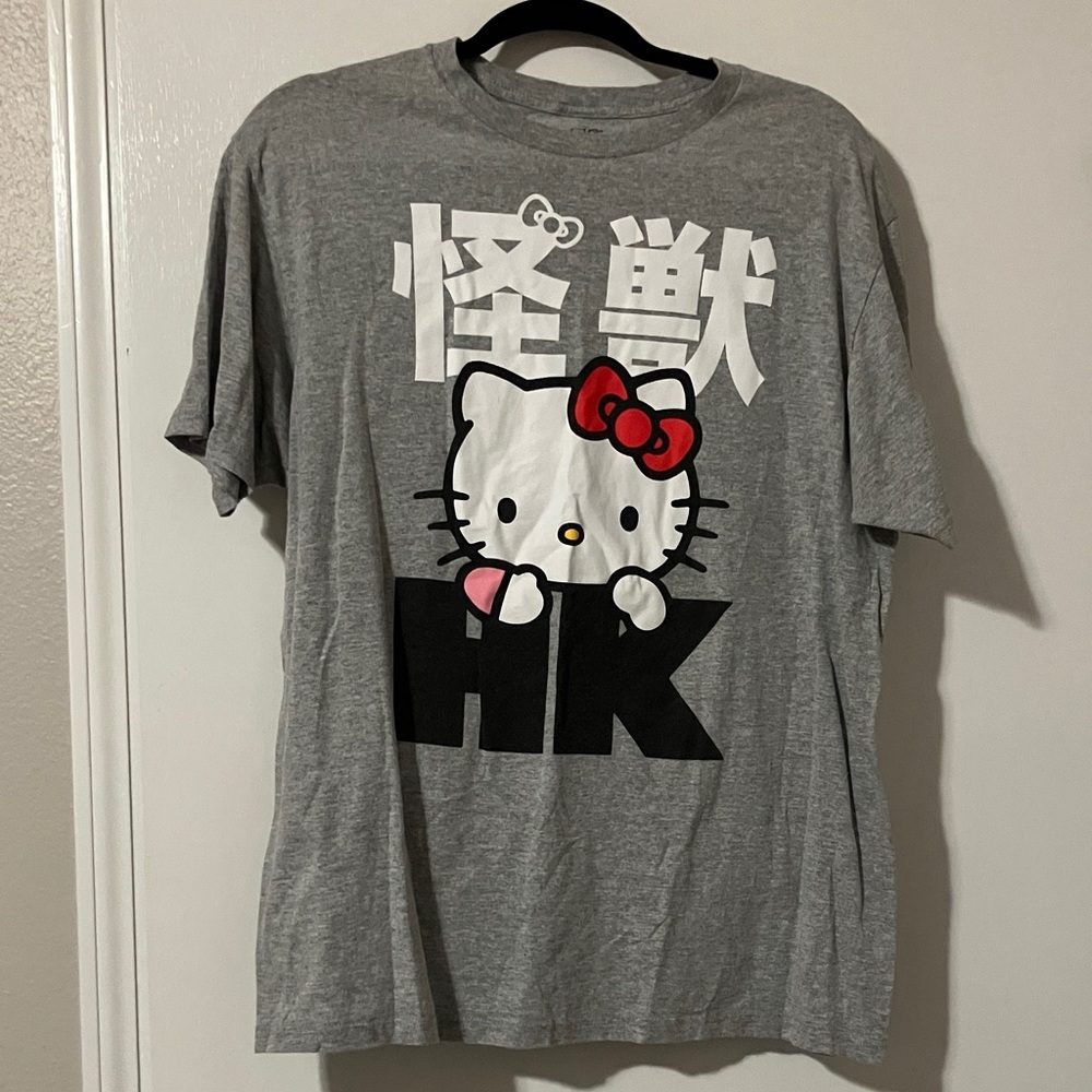 Hello Kitty Gray Tee with Red Bow